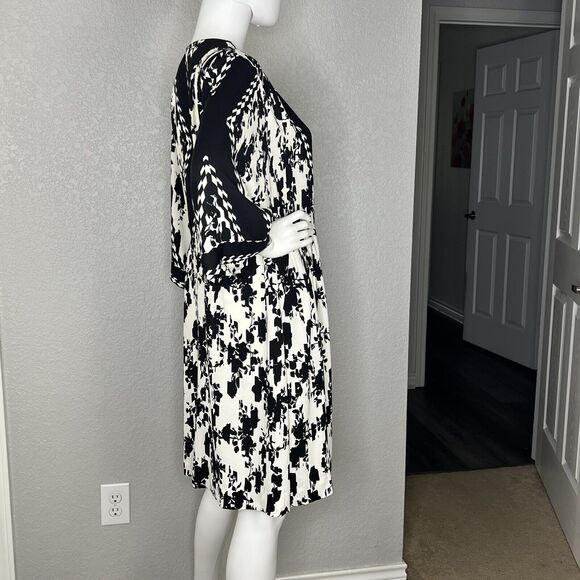 Cabi Size M X Factor Dress Black Ivory Floral Print #6369 Missing Belt - Picture 6 of 9
